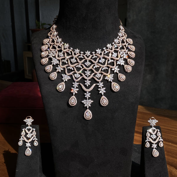 Dazzling 48 Cts Bridal Necklace + Earrings Set