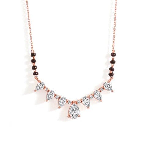 7-stone Pear Shape Solitaire Mangalsutra