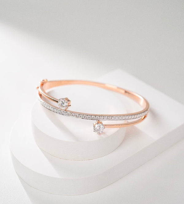 Dual Solitaire Lab Diamond Bangle (0.5 Ct each)